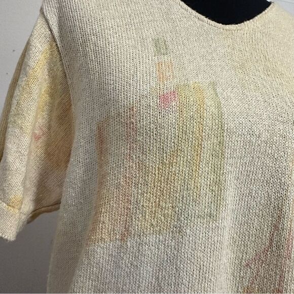 Gabriella T Cream and Yellow Knit Short Sleeve Tunic - Picture 6 of 9